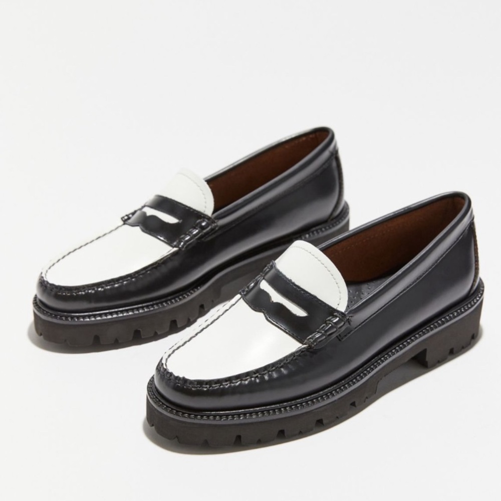 GH bass loafers whitney super lug weejun in black and white